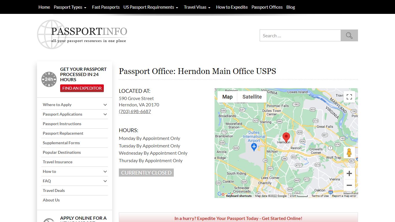 Passport Office: Herndon Main Office USPS Herndon, VA | Passport Info